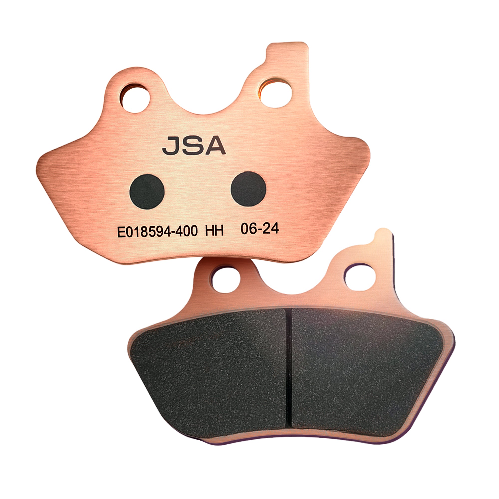 JSA Brake pads set, JSA 400, (Harley Davidson Street Glide F/R HH), JSA-E018594-400, Organic Friction Component, Copper-Plate