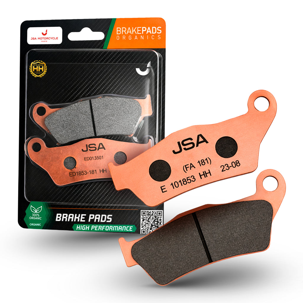 JSA Motorcycle Brake Pads Set, HH Double Aramid Compound, Copper Plate, JSA 181