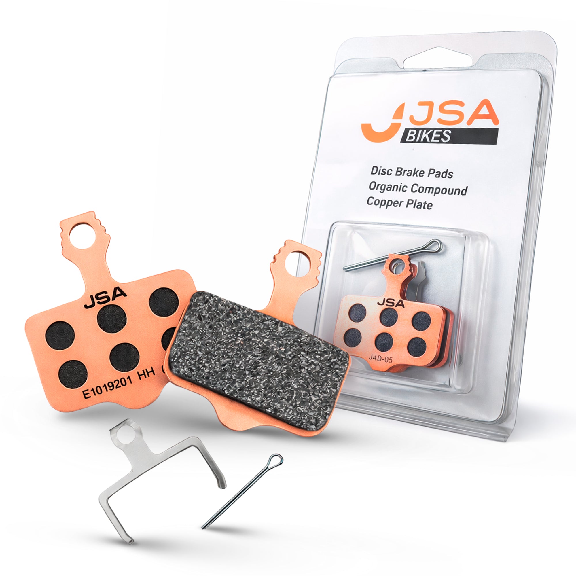 JSAB-1019201, Bycicle Brake Disc Pads, Copper-Plate, Organic Brake Compound