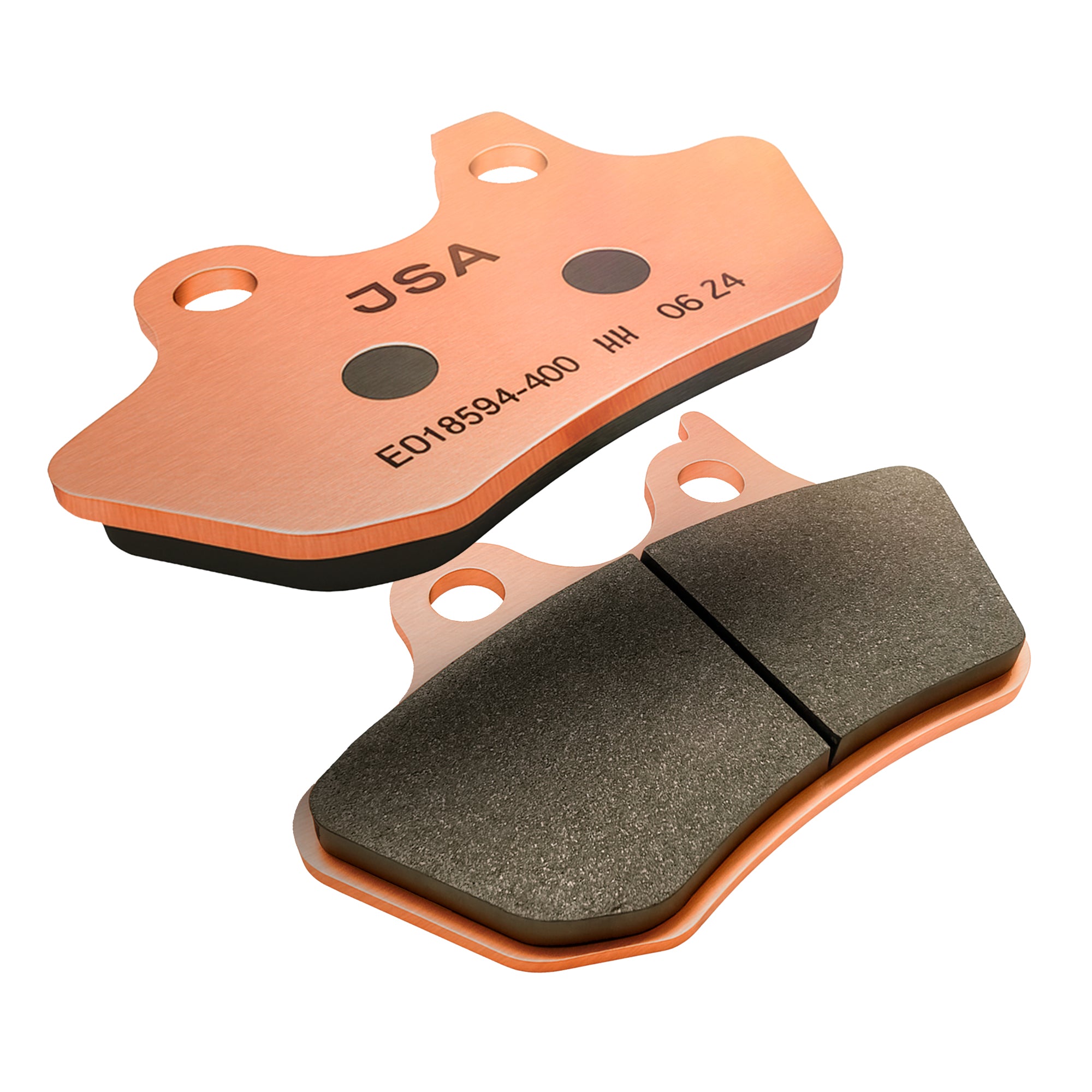 JSA Brake pads set, JSA 400, (Harley Davidson Street Glide F/R HH), JSA-E018594-400, Organic Friction Component, Copper-Plate