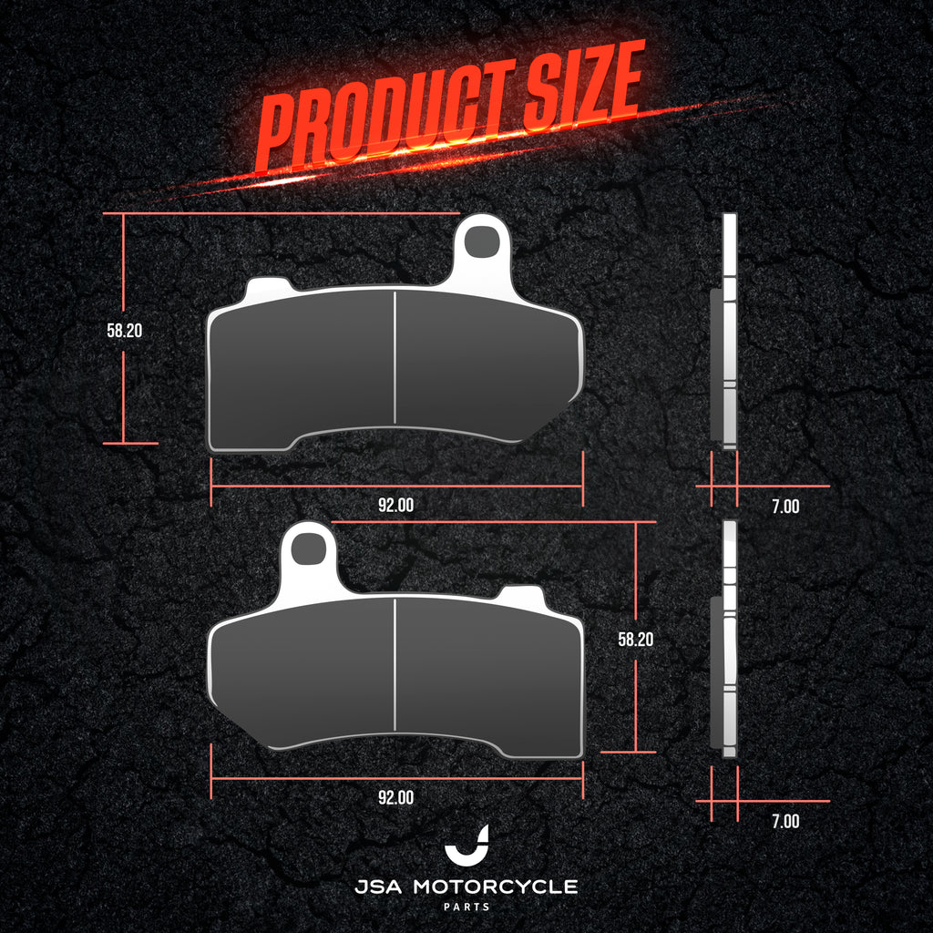 JSA Brake pads set, JSA 409, (Harley Davidson FLHR Road King F/R HH), JSA-E018596-409, Organic Friction Component, Copper-Plate