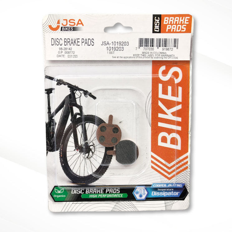 JSAB-1019203, Bycicle Brake Disc Pads, Copper-Plate, Organic Brake Compound
