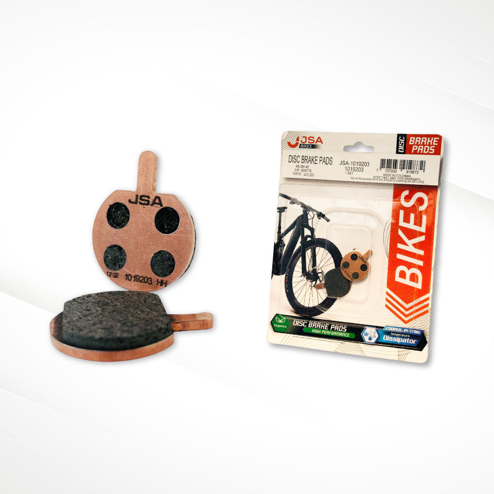JSAB-1019203, Bycicle Brake Disc Pads, Copper-Plate, Organic Brake Compound