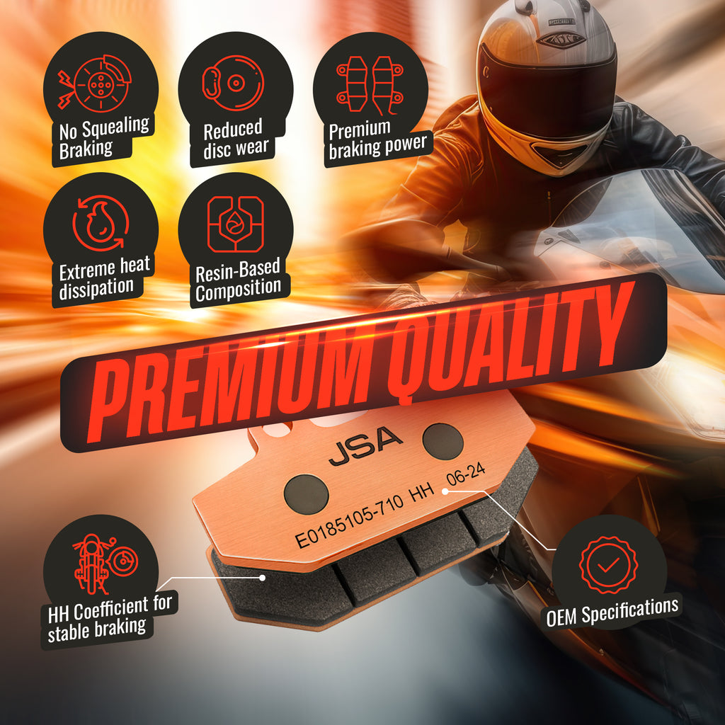 JSA Motorcycle Brake Pads Set, HH High Performance, JSA Double Carbon Compound, Copper Plate,JSA 710