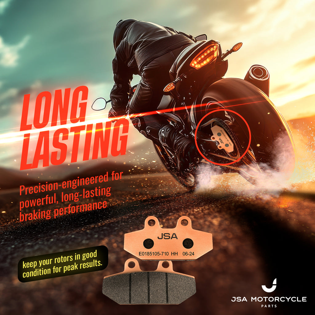 JSA Motorcycle Brake Pads Set, HH High Performance, JSA Double Carbon Compound, Copper Plate,JSA 710